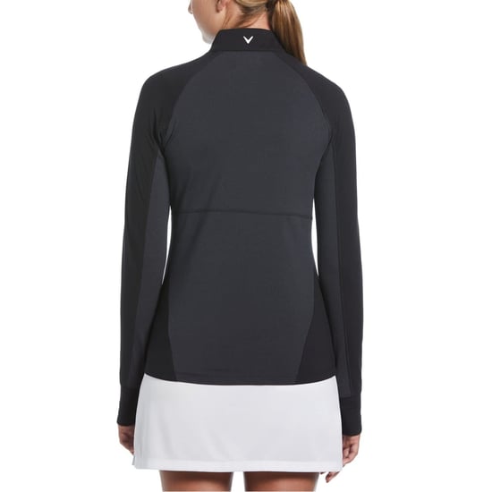 Women's Callaway Zip Neck Raglan Sleeve Tech Midlayer Top in Ebony Heather - Image 3