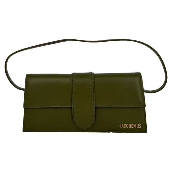 Jacquemus The Long Bambino Flap Shoulder Bag in Olive Calf Leather - Image 1