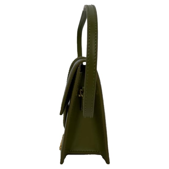 Jacquemus The Long Bambino Flap Shoulder Bag in Olive Calf Leather - Image 4