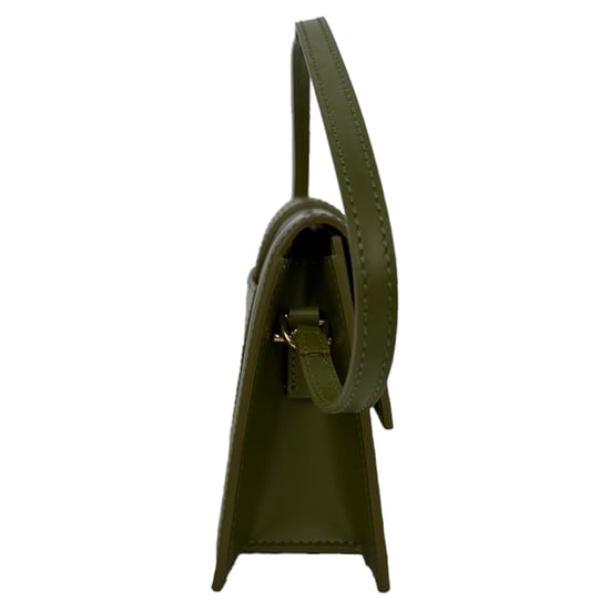 Jacquemus The Long Bambino Flap Shoulder Bag in Olive Calf Leather - Image 5