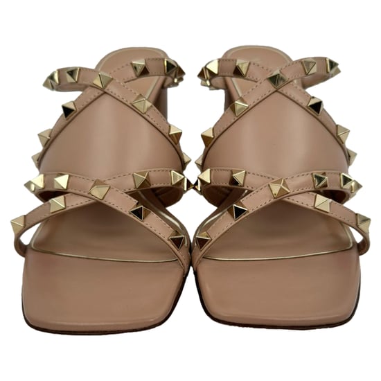 Valentino Garavani Rockstud Hakmuiltjes in Beige Leer - Image 2