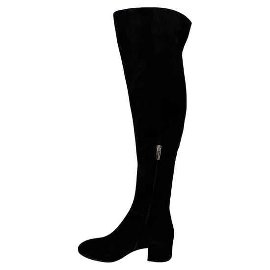 Gianvito Rossi Block-Heel Knee-High Boots in Black Suede - Image 6