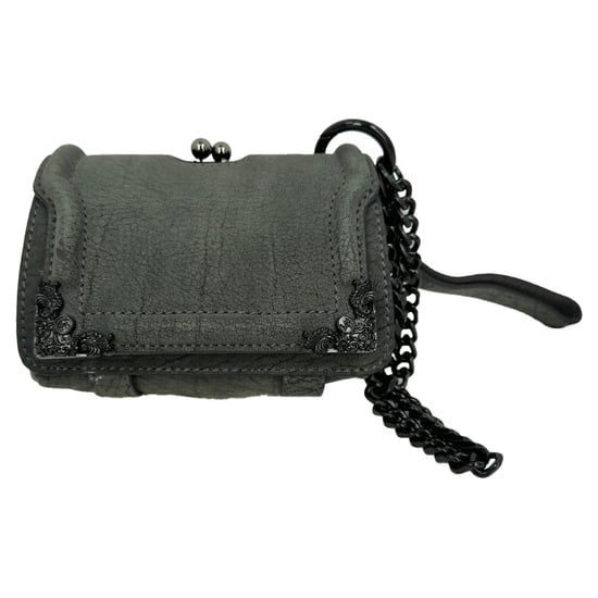 Alexander Mcqueen Chain Flap Shoulder Bag in Grey Leather - Image 2