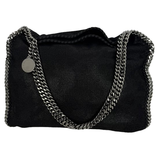 Stella Mccartney Small Falabella Tote Bag in Black Shaggy Deer - Image 1