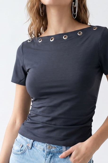 Women's Slim Fit Boat Neck T-Shirt - Image 3