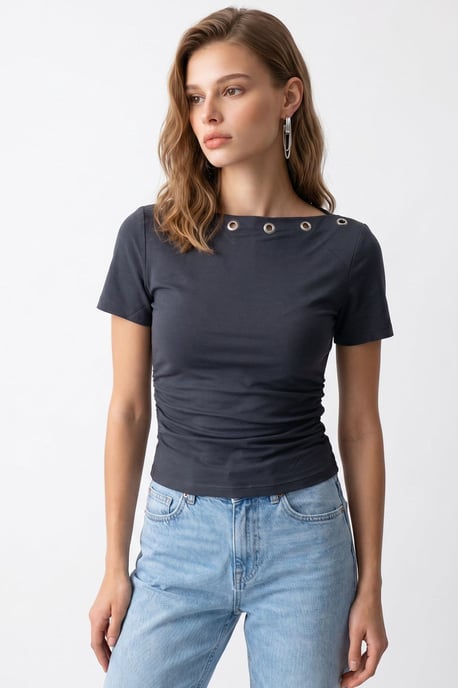 Women's Slim Fit Boat Neck T-Shirt - Image 4