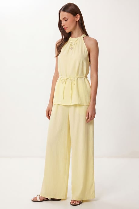 High Waist Halter Neck Two-Piece Coordinated Set - Image 2