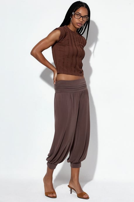 Women's Modal Polyester Capri Salwar Trousers - Image 4
