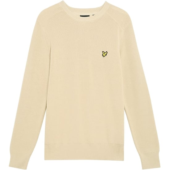 Men's Lyle And Scott Ribbed Crew Neck Raglan Sleeve Sweater in Grey Taupe - Image 2