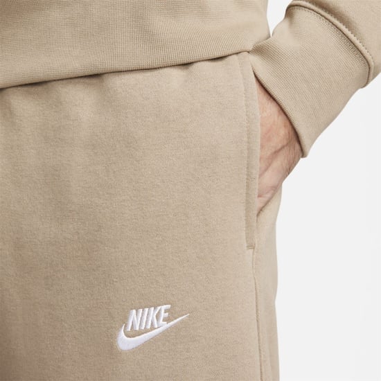 Men's Nike Sportswear Club Fleece Jogging Pants in Khaki/White - Image 5