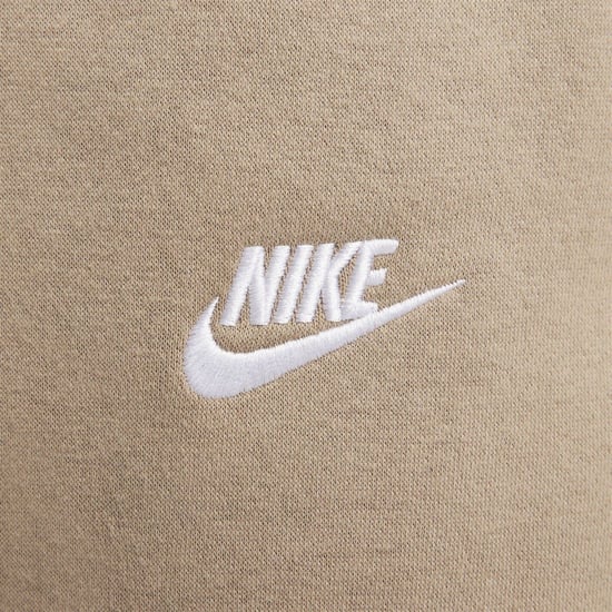 Men's Nike Sportswear Club Fleece Jogging Pants in Khaki/White - Image 6