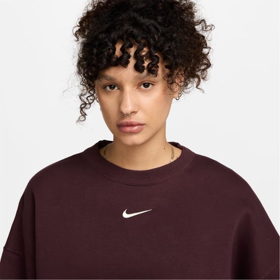 Women's Nike Sportswear Phoenix Fleece Over Oversized Crewneck Sweatshirt in Burgundy Crush - Image 3
