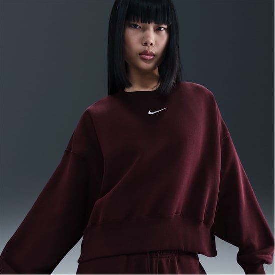 Women's Nike Sportswear Phoenix Fleece Over Oversized Crewneck Sweatshirt in Burgundy Crush - Image 4