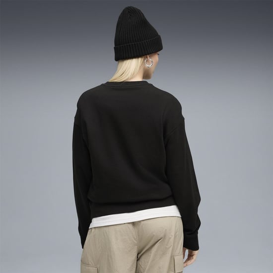 Women's Puma Elevated Comfort Crew Sweatshirt in Puma Black - Image 4