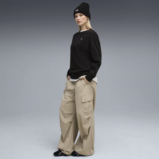 Women's Puma Elevated Comfort Crew Sweatshirt in Puma Black - Image 5