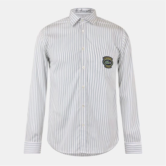 Men's Lacoste Regular Fit Long Sleeve Shirt in Flour/Croissant - Image 1