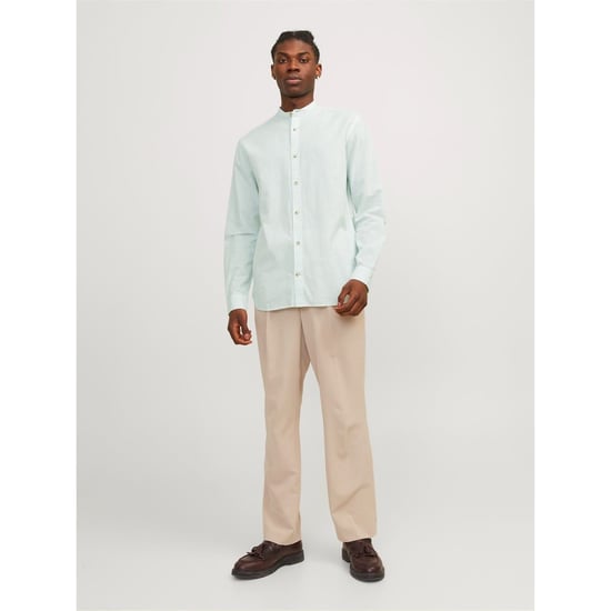 Men's Jack and Jones Regular Fit Long Sleeve Shirt in Soothing Sea - Image 2