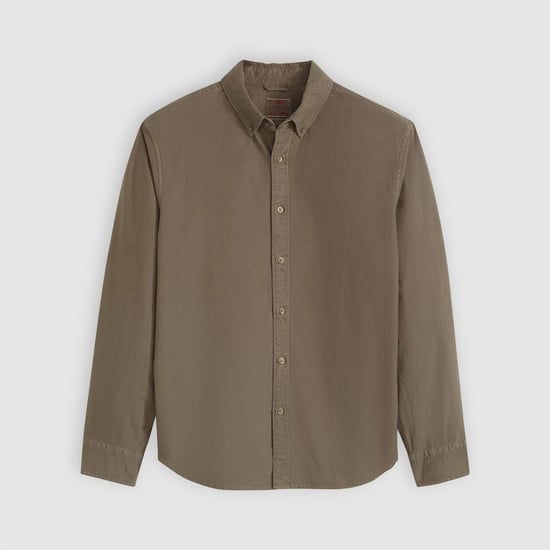 Men's Levis Button Down Sh in Khaki Green Dye - Image 1