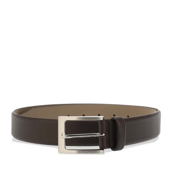 Accessories Boss Leather Pin Buckle Belt with Metal Logo in Black - Image 1