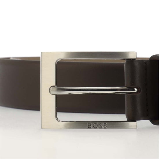 Accessories Boss Leather Pin Buckle Belt with Metal Logo in Black - Image 3