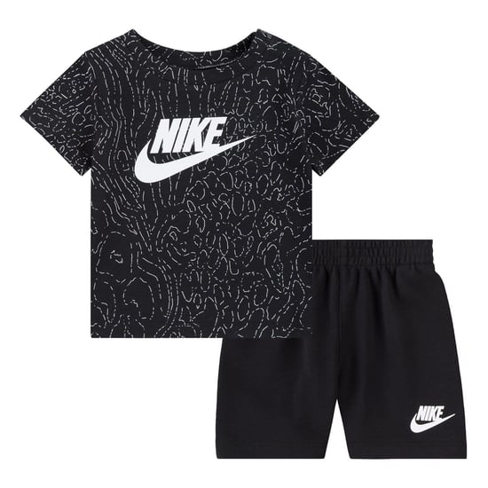 Boys Nike Large Genie Crew Neck Short Sleeve T-Shirt and Short Set in Black - Image 1