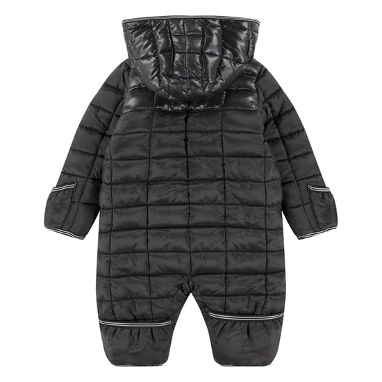 Boys Nike Hooded Neck Plaid Patterned Long Sleeve Snowsuit in Black - Image 2