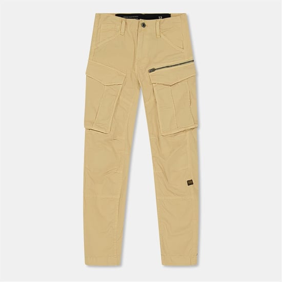 Boys G Star Rovic Zipped Pocket Solid Combat Cargo Pants in Dk Brick - Image 1