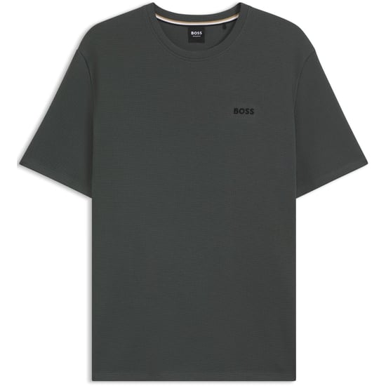 Men's Boss Bodywear Waffle T Shirt with Structured Design in Open Green 345 - Image 1