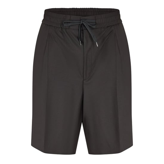 Men's Hugo Solid Patterned Shorts with Elasticated Waistband in Black - Image 1