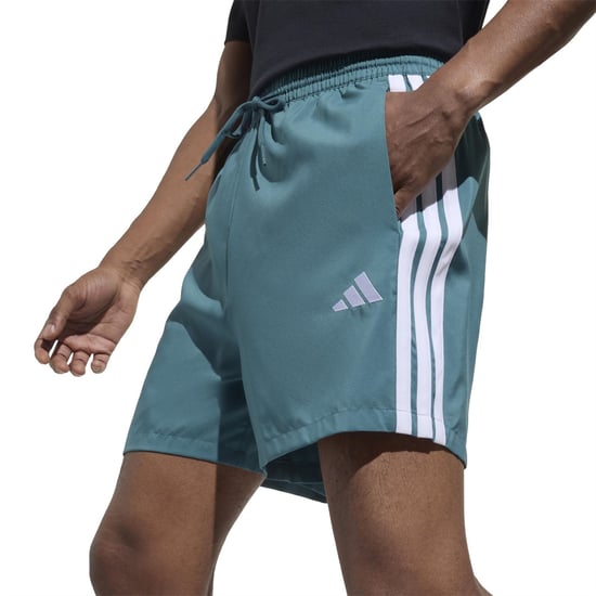 Men's adidas Essentials 3 Stripes Shorts in Teal - Image 5