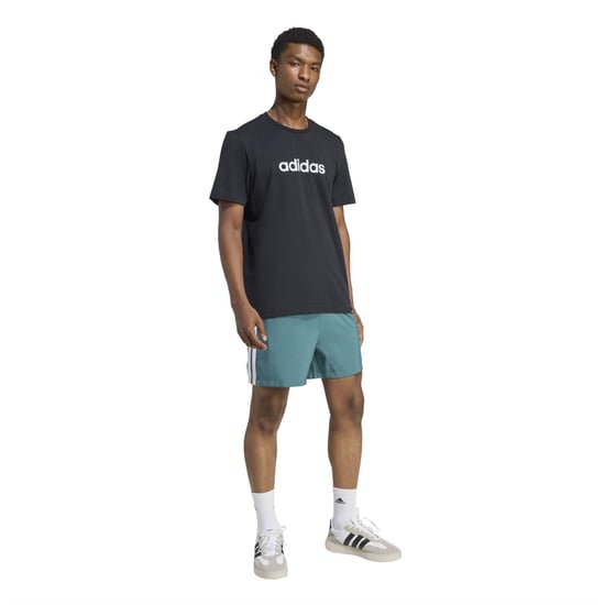 Men's adidas Essentials 3 Stripes Shorts in Teal - Image 6