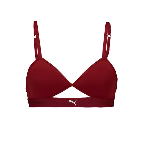 Women's Puma Peek A Boo Triangle Bralette in Burgundy - Image 1