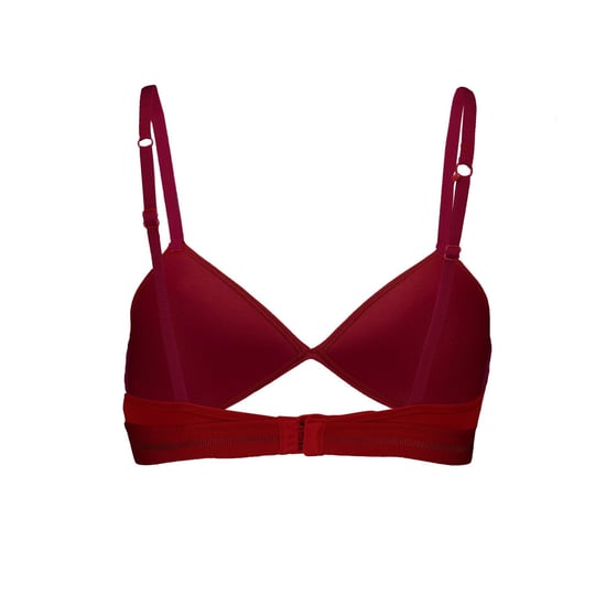 Women's Puma Peek A Boo Triangle Bralette in Burgundy - Image 2