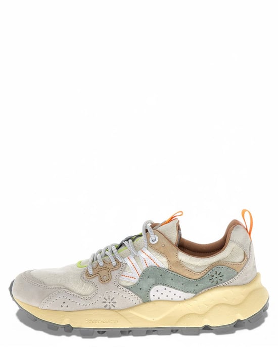 Flower Mountain Yamano 3 Off White/Green Trainers - Image 3