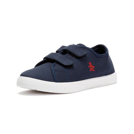 Penguin Junior Sparton Hook and loop Navy/Red Trainers - Image 3
