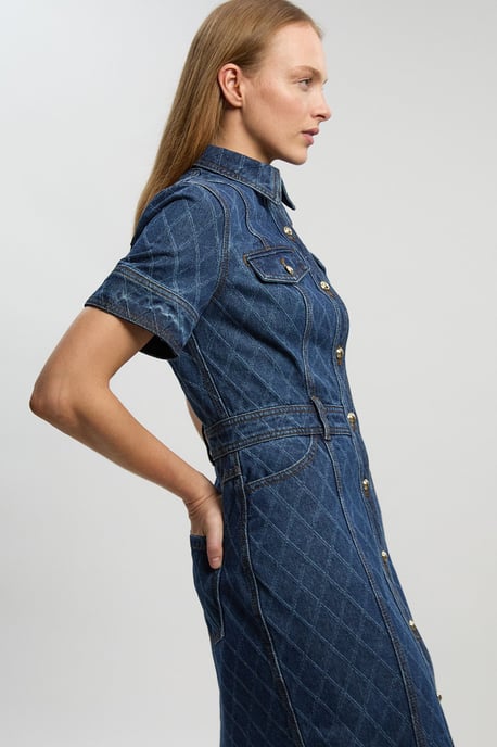 Petite Denim Printed Midi Dress - Image 2