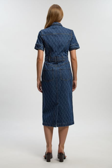 Petite Denim Printed Midi Dress - Image 4