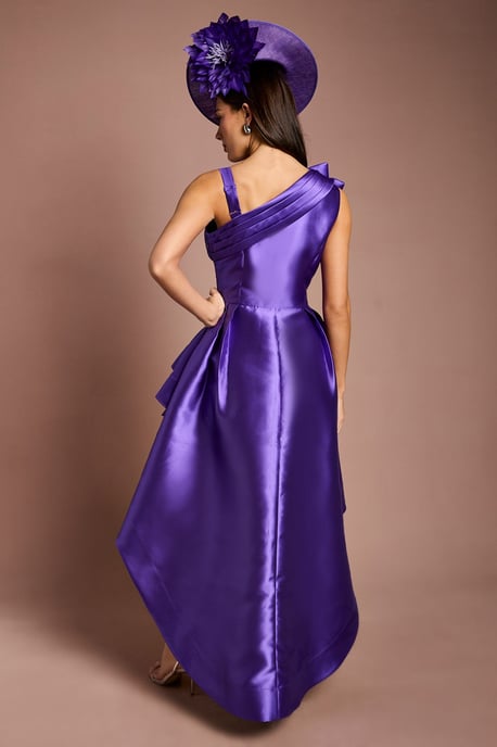 Lisa Tan 3D Corsage One Shoulder Twill Midi Dress - Image 3
