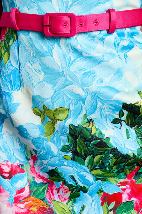 Lisa Tan Printed Column Midi Dress - Image 5