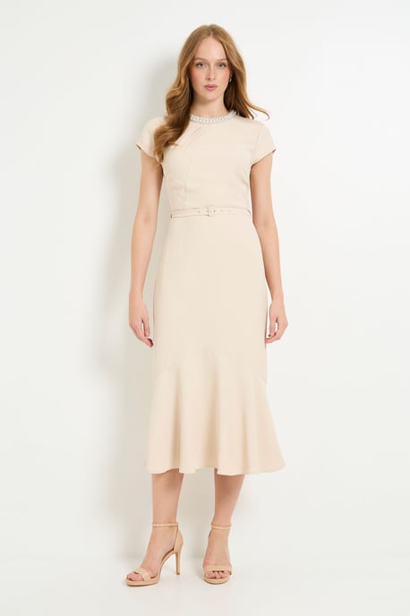 Crepe Embellished Twist Midi Dress - Image 4