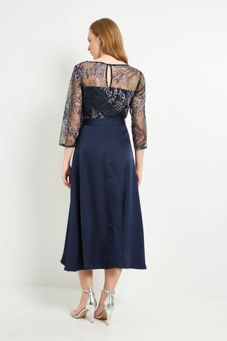 Embroidered Mesh Midi Dress - Image 3