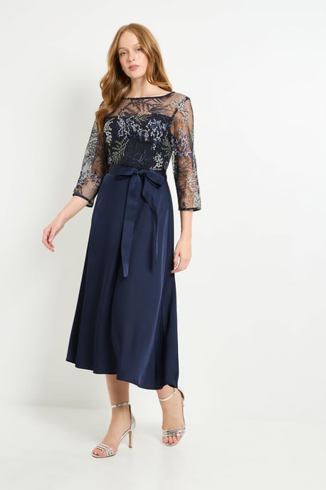 Embroidered Mesh Midi Dress - Image 5
