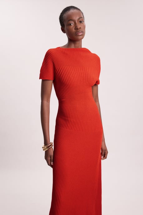 Stitch Detail Knit Midi Dress - Image 2