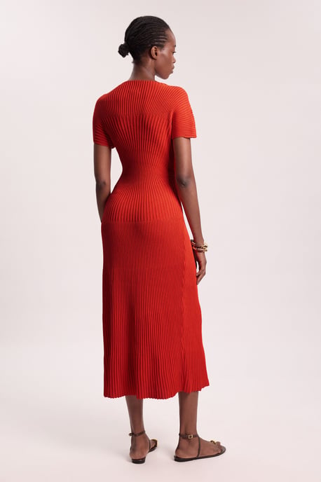 Stitch Detail Knit Midi Dress - Image 3
