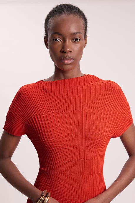 Stitch Detail Knit Midi Dress - Image 4
