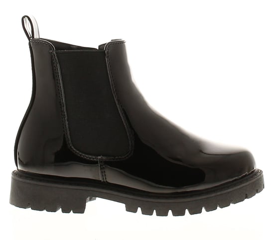 Princess Stardust Girls Boots Ankle Chelsea Smooth Zip Fastening PU Black - Image 2