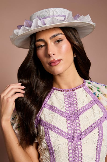 Lisa Tan Ruffle Boater - Image 1