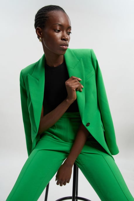 Petite Compact Stretch Single Breasted Tailored Blazer - Image 1