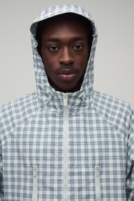 Oversized Boxy Ski Mask Insert Hooded Check Cagoule - Image 3
