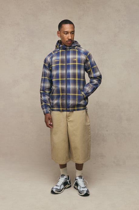 Regular Fit Man Branded Check Cagoule - Image 4